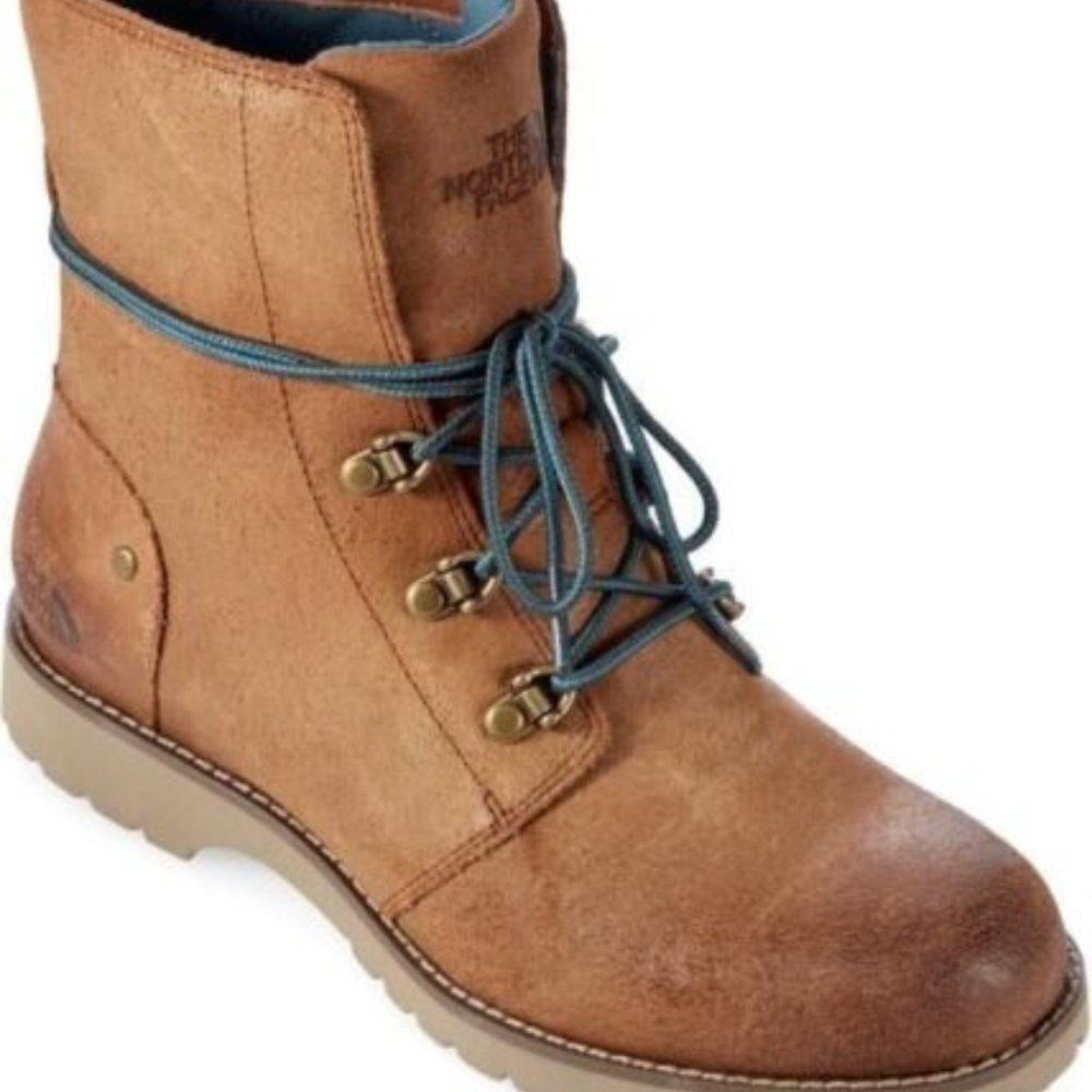 The North Face Ballard Lace II Tan Suede Boots Womens Size 7.5 Brown Leather